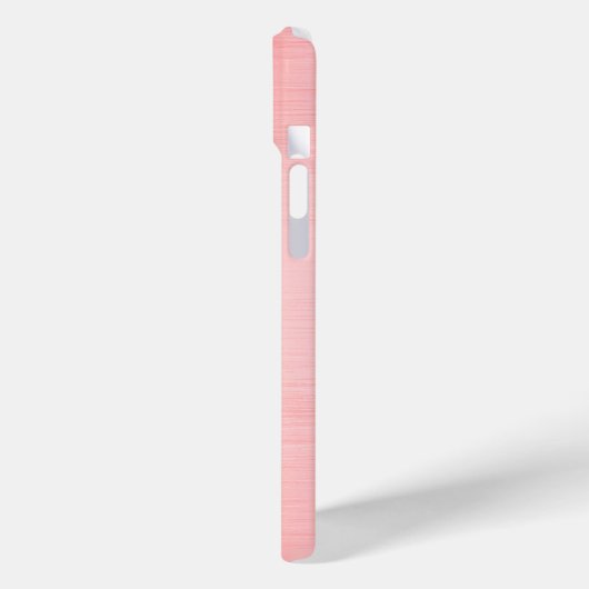 Coques Case-Mate iPhone Monogramme gravé en acier rose métallique (Verso / Gauche)