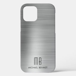 Case-Mate iPhone Case Monogramme Gris Argent Élégant 