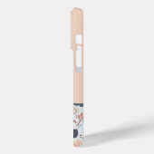 Coques Case-Mate iPhone Monogramme Gris bleu Pêche Floral (Verso / Gauche)