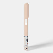 Coques Case-Mate iPhone Monogramme Gris bleu Pêche Floral (Verso / Droite)