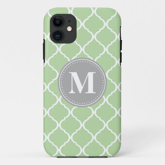 Coques Case-Mate iPhone Monogramme Gris de lattice marocain (Dos)