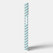 Coques Case-Mate iPhone Monogramme gris et bleu Chevron (Verso / Droite)