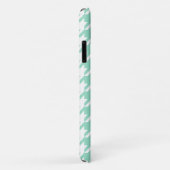 Coques Case-Mate iPhone Monogramme gris Motif de Mint Houndstooth (Dos/Droite)