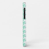 Coques Case-Mate iPhone Monogramme gris Motif de Mint Houndstooth (Dos/Gauche)