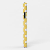 Coques Case-Mate iPhone Monogramme gris Motif Polka Jaune (Dos/Droite)
