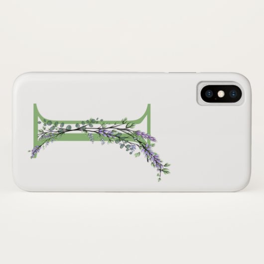 Coques Case-Mate iPhone Monogramme I Lavande Eucalyptus (Dos (Horizontal))