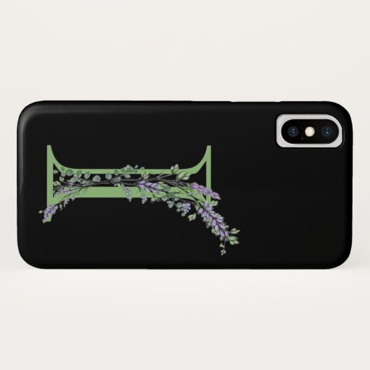 Coques Case-Mate iPhone Monogramme I Lavande Eucalyptus (Dos (Horizontal))