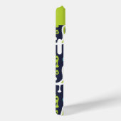 Coques Case-Mate iPhone Monogramme Ikat Paisley Navy et Vert (Verso / Droite)