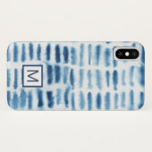 Coques Case-Mate iPhone Monogramme | Impression de l'aquarelle Indigio (Dos (Horizontal))