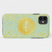 Coques Case-Mate iPhone Monogramme imprimé guépard paillettes or faux chic (Dos (Horizontal))