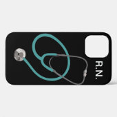Coques Case-Mate iPhone Monogramme Infirmière Médicale Thème R.N. (Verso (horizontal))