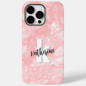 Coques Case-Mate iPhone Monogramme Initial Aquarelle Rose (Verso)