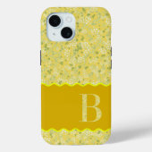 COQUES Case-Mate iPhone MONOGRAMME INITIAL B JAUNE PETITES FLEURS (Verso)