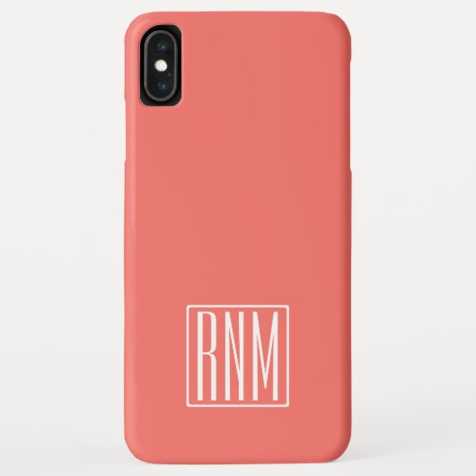 Coques Case-Mate iPhone Monogramme initial | Blanc Sur Le Corail (Dos)