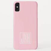 Coques Case-Mate iPhone Monogramme initial | Blanc sur rose clair (Dos)
