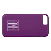 Coques Case-Mate iPhone Monogramme initial | Blanc Sur Violet Profond (Dos (Horizontal))
