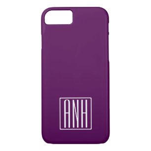 Case-Mate iPhone Case Monogramme initial   Blanc Sur Violet Profond