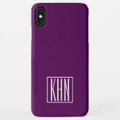 Coques Case-Mate iPhone Monogramme initial | Blanc Sur Violet Profond (Dos)