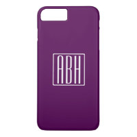 Monogramme initial | Blanc Sur Violet Profond