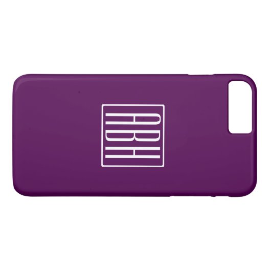 Coques Case-Mate iPhone Monogramme initial | Blanc Sur Violet Profond (Dos (Horizontal))