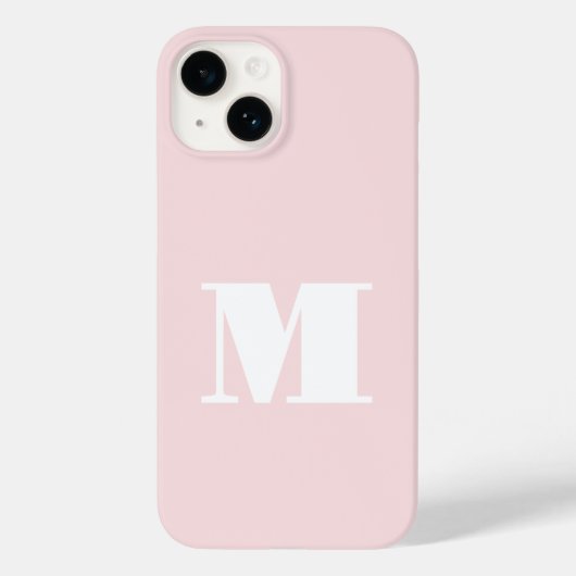 Coques Case-Mate iPhone Monogramme initial Blush rose moderne (Verso)