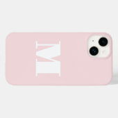 Coques Case-Mate iPhone Monogramme initial Blush rose moderne (Verso (horizontal))