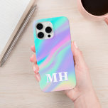 Coque iPhone 15 Pro Max Monogramme initial de Faux Iridescente<br><div class="desc">Faux Iridescente moderne coque iphone Monogramme initial. Créez votre propre coque iphone personnalisé avec un nom initial personnalisé.</div>