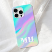 Coques Case-Mate iPhone Monogramme initial de Faux Iridescente