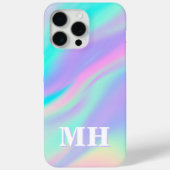 Coques Case-Mate iPhone Monogramme initial de Faux Iridescente (Verso)