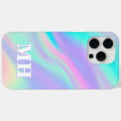 Coques Case-Mate iPhone Monogramme initial de Faux Iridescente (Verso (horizontal))