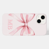 Coques Case-Mate iPhone Monogramme initial de la botte rose vif moderne (Verso (horizontal))