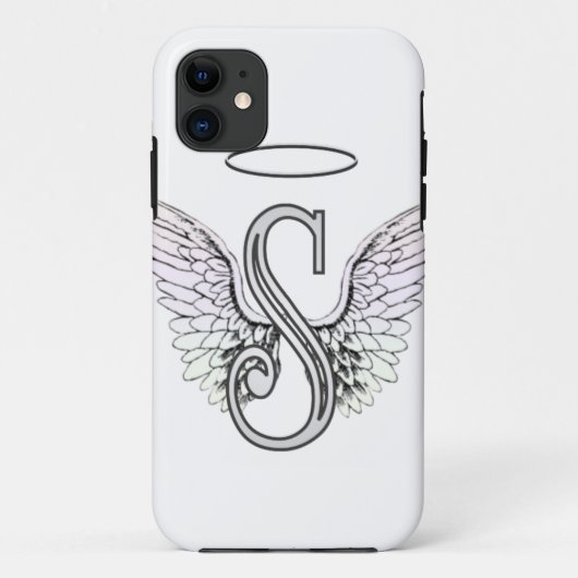 Coques Case-Mate iPhone Monogramme initial de la lettre S avec des ailes (Dos)