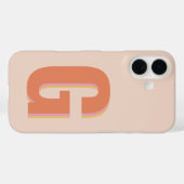 Coques Case-Mate iPhone Monogramme initial de la typographie rétro-floue e (Verso (horizontal))