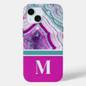 Coques Case-Mate iPhone Monogramme initial de pierre moderne (Verso)