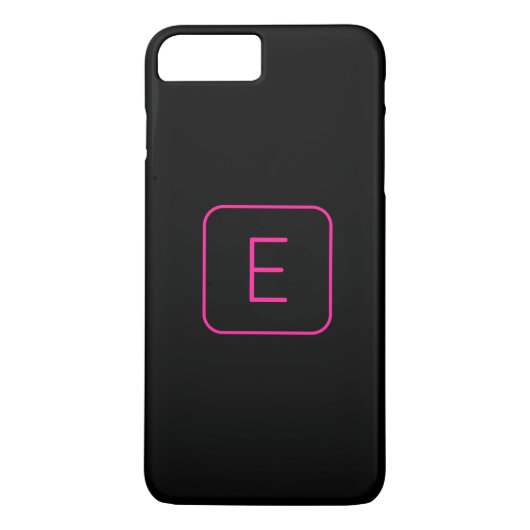 Coques Case-Mate iPhone Monogramme Initial De Style Moderne | Rose Et Noir (Dos)