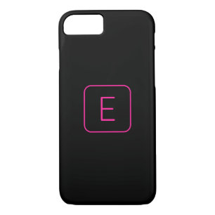 Case-Mate iPhone Case Monogramme initial dénommé moderne   rose et noir
