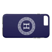 Coques Case-Mate iPhone Monogramme initial du cadre de la ligne de la clé (Dos (Horizontal))