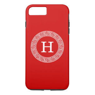 Coques Pour iPhone Monogramme initial du cadre de ligne clé grecque b