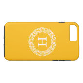 Coques Case-Mate iPhone Monogramme initial du cadre principal de clé grecq (Dos (Horizontal))