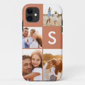 Coques Case-Mate iPhone Monogramme initial en terre cuite en collage photo (Dos)