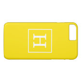 Coques Case-Mate iPhone Monogramme initial encadré blanc jaune (Dos (Horizontal))
