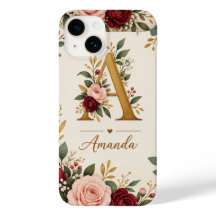 Monogramme Initial Floral Personnalisé