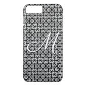 Coques Case-Mate iPhone Monogramme initial géométrique noir et blanc (Dos)