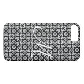 Coques Case-Mate iPhone Monogramme initial géométrique noir et blanc (Dos (Horizontal))