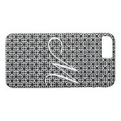 Coques Case-Mate iPhone Monogramme initial géométrique noir et blanc (Dos (Horizontal))