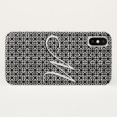 Coques Case-Mate iPhone Monogramme initial géométrique noir et blanc (Dos (Horizontal))