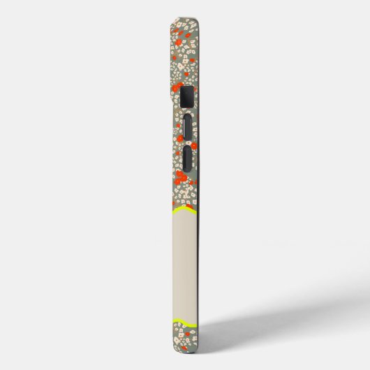 COQUES Case-Mate iPhone MONOGRAMME INITIAL H VERT ET ROUGE PETITES FLEURS (Verso / Gauche)