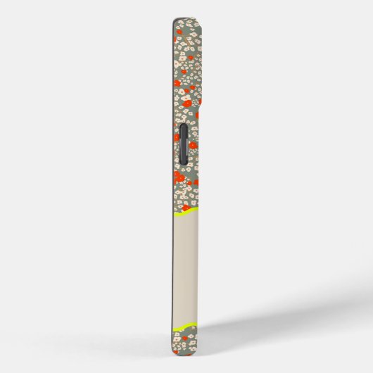 COQUES Case-Mate iPhone MONOGRAMME INITIAL H VERT ET ROUGE PETITES FLEURS (Verso / Droite)