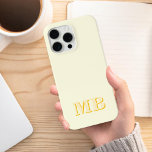 Case-Mate iPhone Case Monogramme initial jaune moderne minimaliste<br><div class="desc">Pale Jaune Minimaliste Moderne Monogramme Téléphonie. Créez votre propre coque iphone personnalisé avec un nom initial personnalisé.</div>