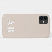 Coques Case-Mate iPhone Monogramme Initial Minimal Moderne Beige (Dos (Horizontal))